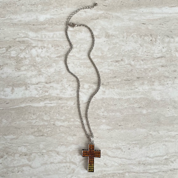 Chunky Multi Rhinestone Decorative Cross - Picture 2 of 4